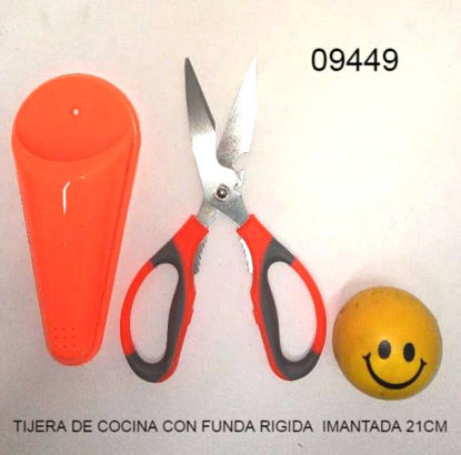 Imagen de TIJERA DE COCINA CON FUNDA RIGIDA  IMANTADA 21CM 9.24